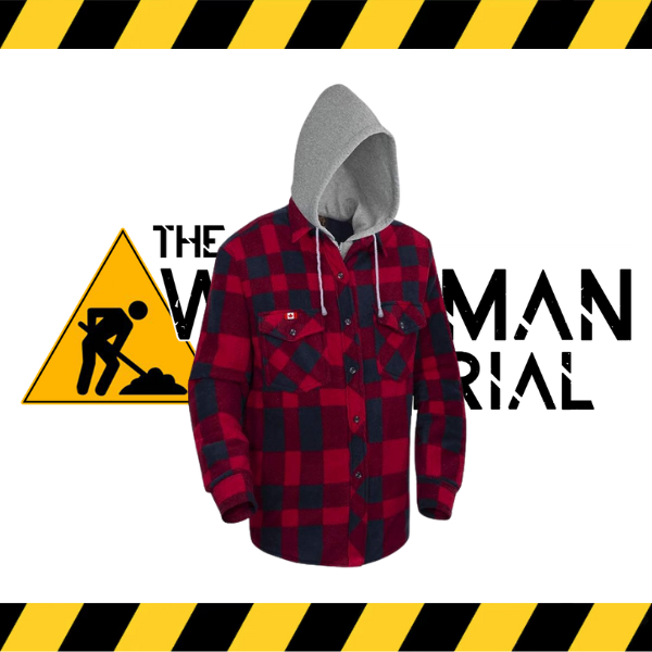 Pioneer quilted polar fleece hooded shirt with boa fleece lining.