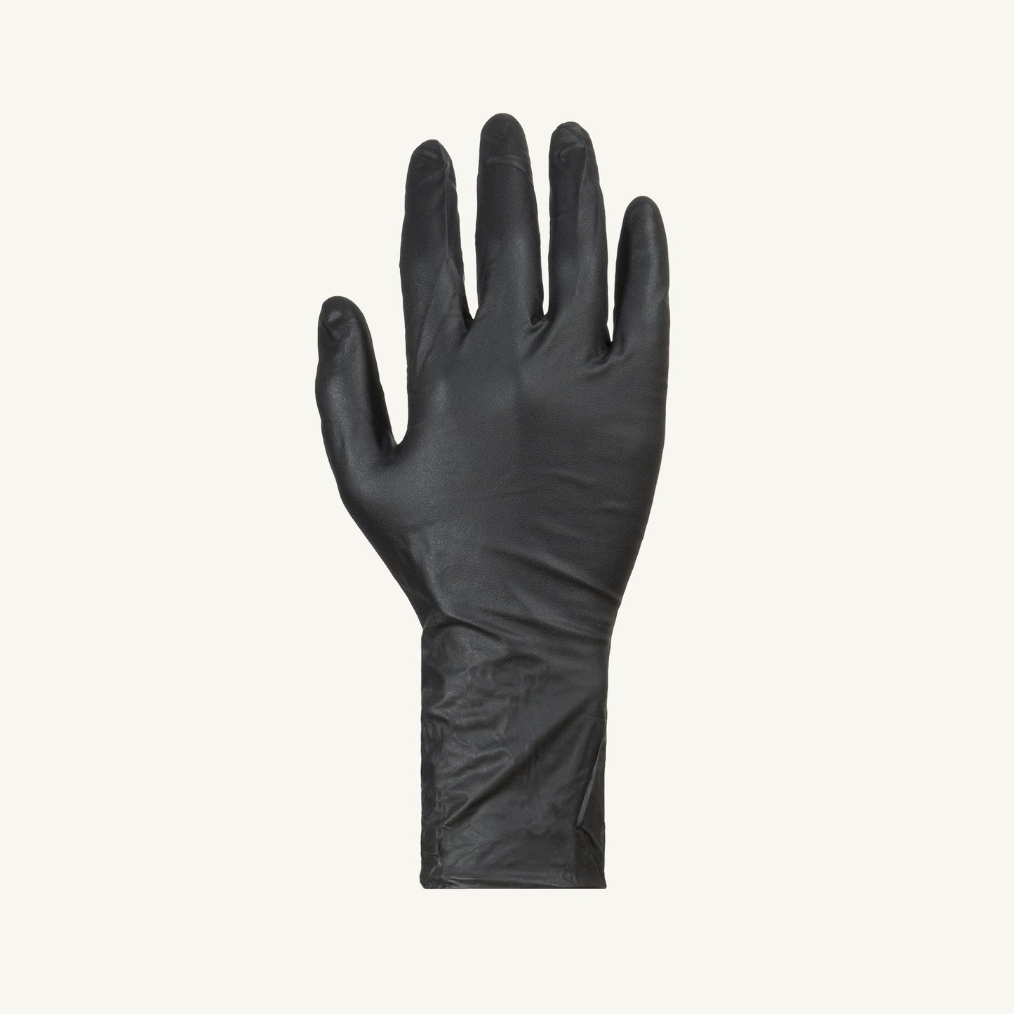 KeepKleen Black industrial-grade 8 mil nitrile disposable 12-inch gloves for forearm protection