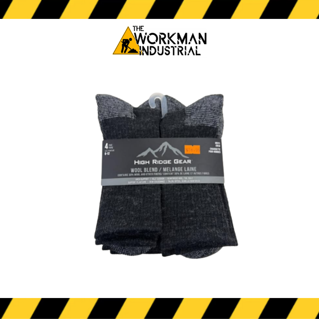 HIGH RIDGE GEAR WOOL BLEND SOCKS 4PAIRS