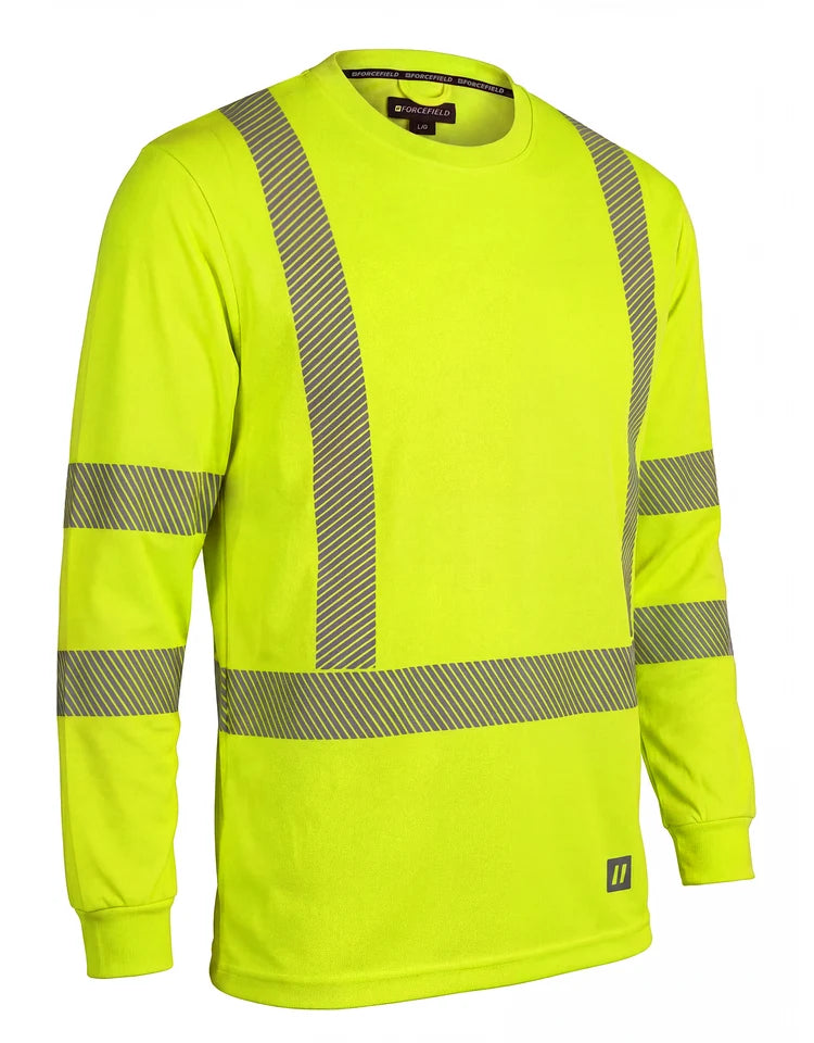 Hi Vis Black Crewneck Long Sleeve Ultrasoft Technical Tee