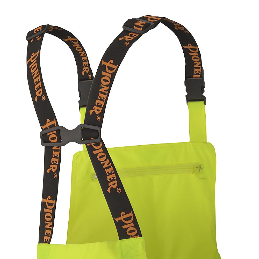 PIONEER Hi-Vis 300D Ripstop Polyester Waterproof Safety Bib Pants - Hi-Vis Yellow/Green