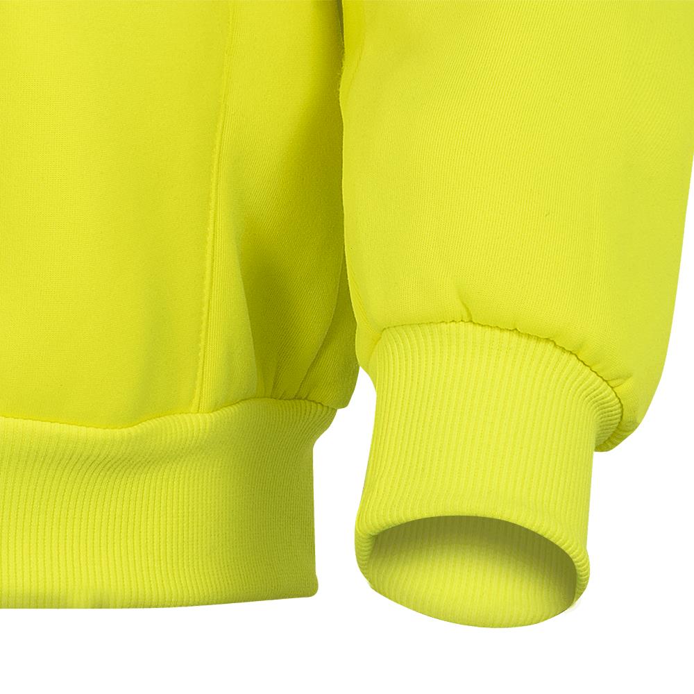 PIONEER Hi–Vis Polyester Fleece Safety Hoodie – Zipper Closure – Hi–Vis Yellow