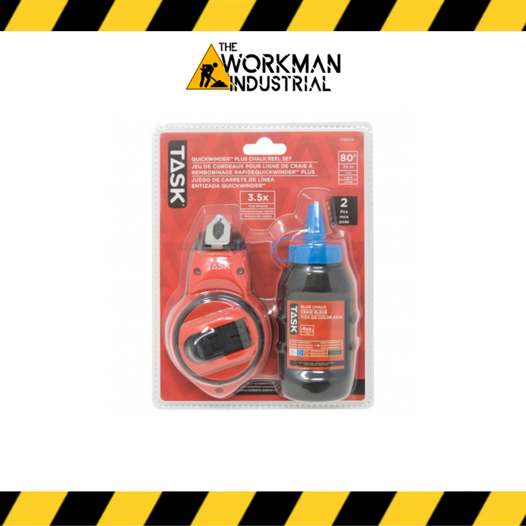 Task Tools 2-Piece Quickwinder Plus Chalk Reel Set