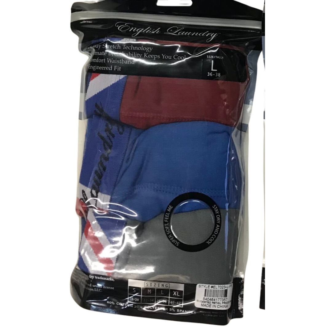 Men’s 3-Pack Boxer Briefs – “English Laundry”