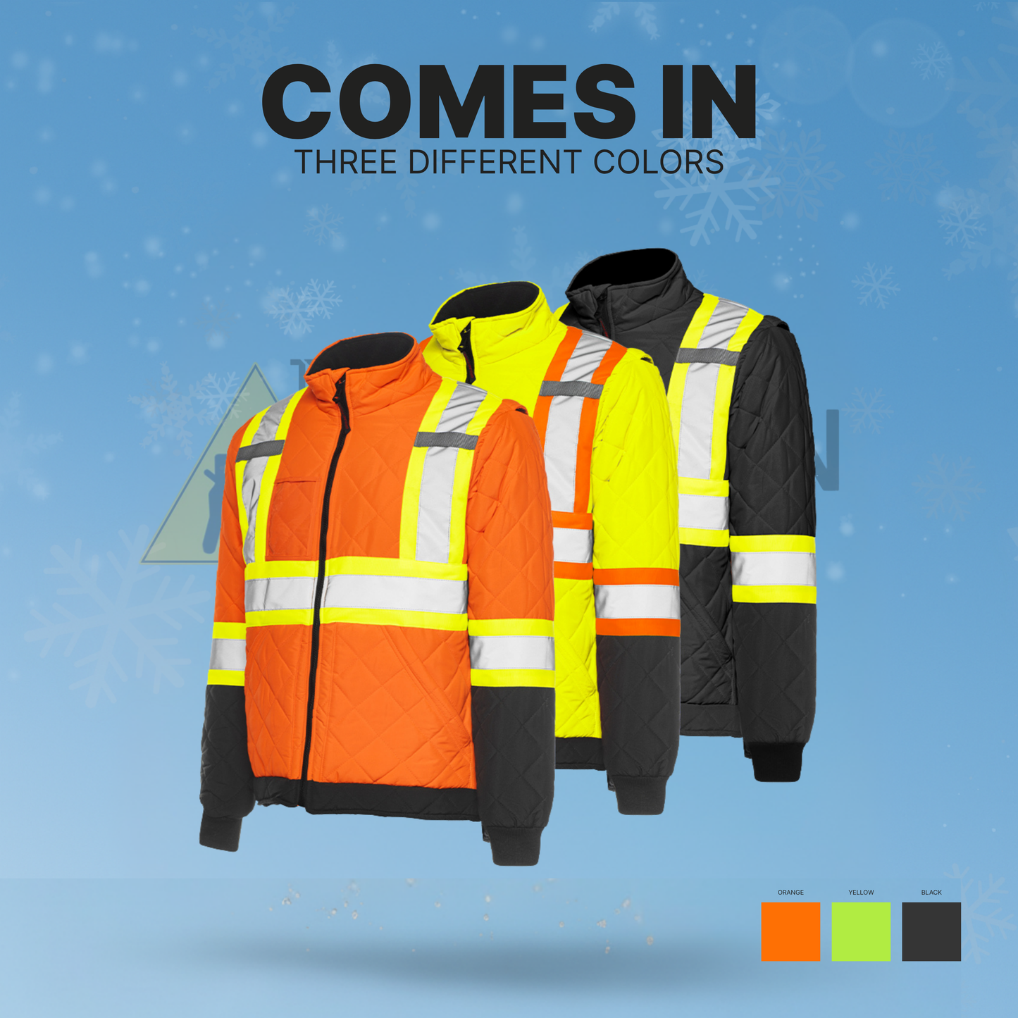 Ground Force Hi-Vis Insulated Quilted Freezer Jacket
