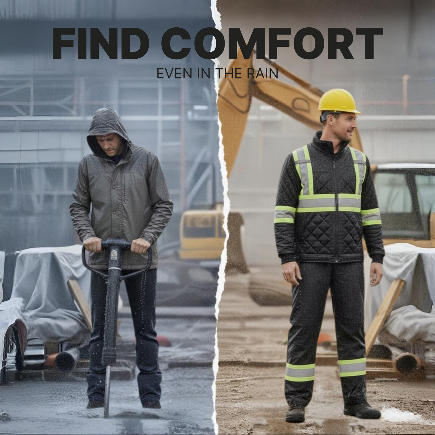 Ground Force Hi-Vis Insulated Quilted Freezer Jacket