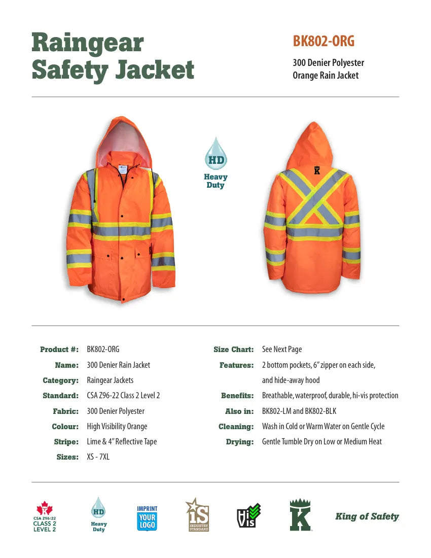 BIG K 300 Denier Polyester Rain Jacket