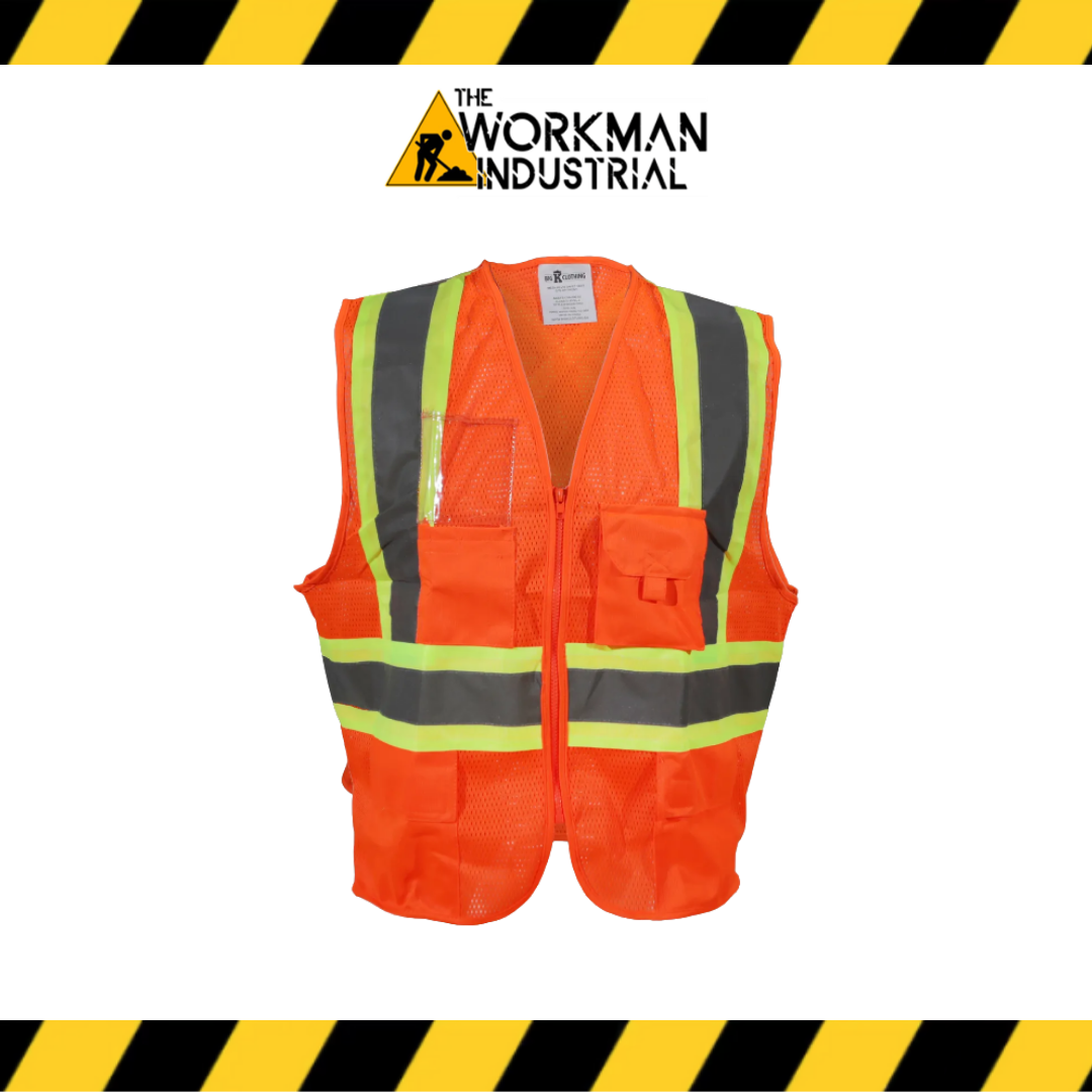 Big K 100% Polyester Mesh Safety Vest with Zipper Front
