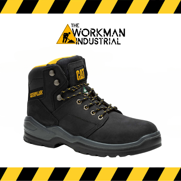 CAT Striver CSA steel toe work boot in brown full-grain leather.