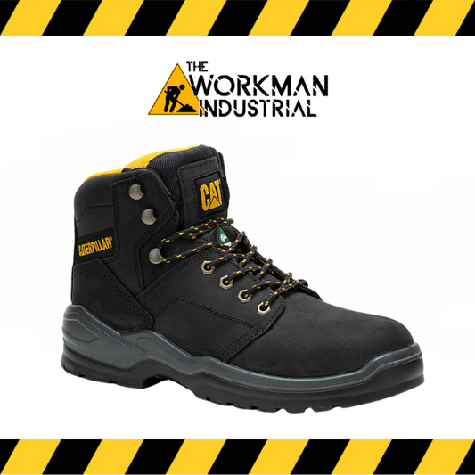 CAT Striver CSA steel toe work boot in brown full-grain leather.