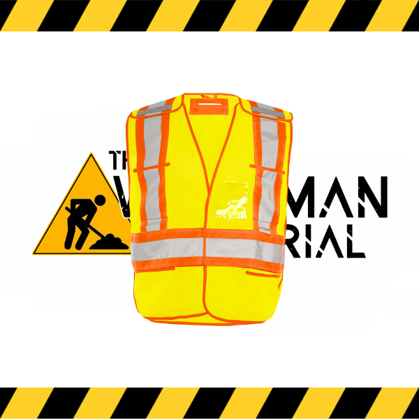 Ground Force 5-point tearaway mesh traffic vest in high-visibility.