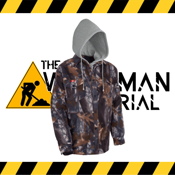 Pioneer quilted polar fleece hooded shirt with boa fleece lining.