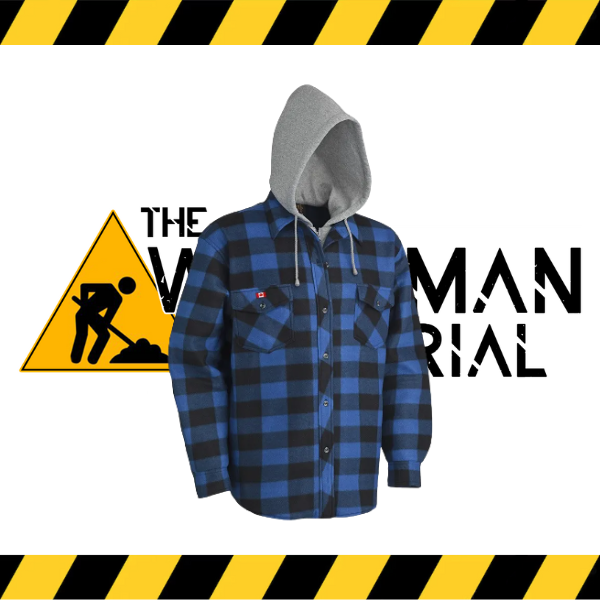 Pioneer quilted polar fleece hooded shirt with boa fleece lining.