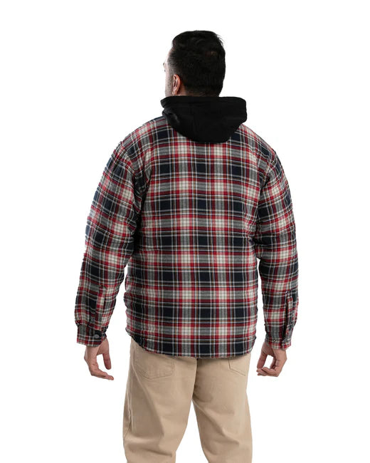 BERNE Quilt-Lined Hooded Shirt Jacket (SHERPA LINE HOODIE)