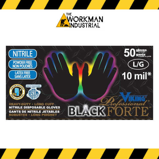 Viking Professional Black Forte Disposable Nitrile Gloves