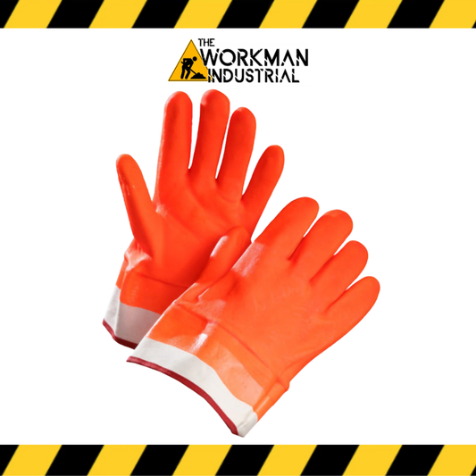 Foam Insulated PVC Work Gloves with Safety Cuff