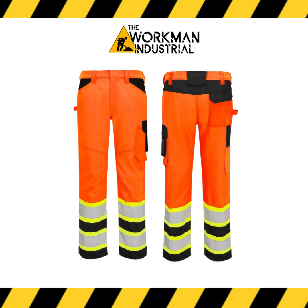 Portwest Hi-Vis Work Pants with Contrast Tape