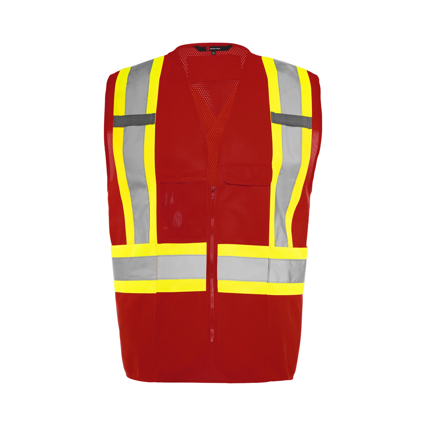 Ground Force Traffic Safety Vest with Zipper and Tablet Pockets