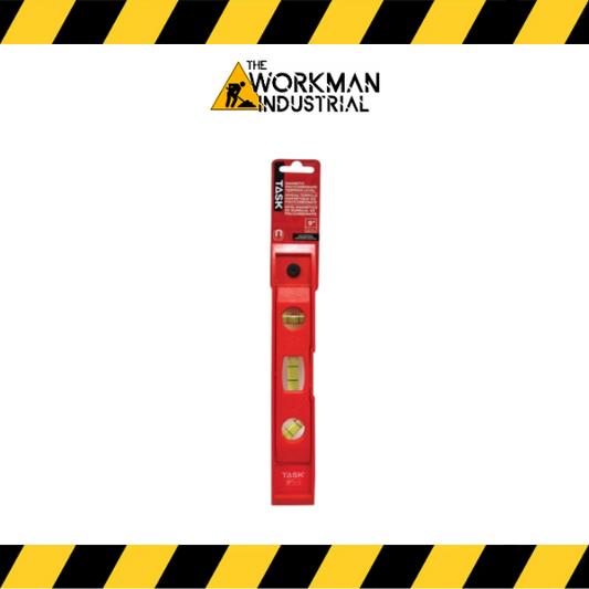 Task & Tools 9-inch magnetic poly torpedo level showing all three vials.