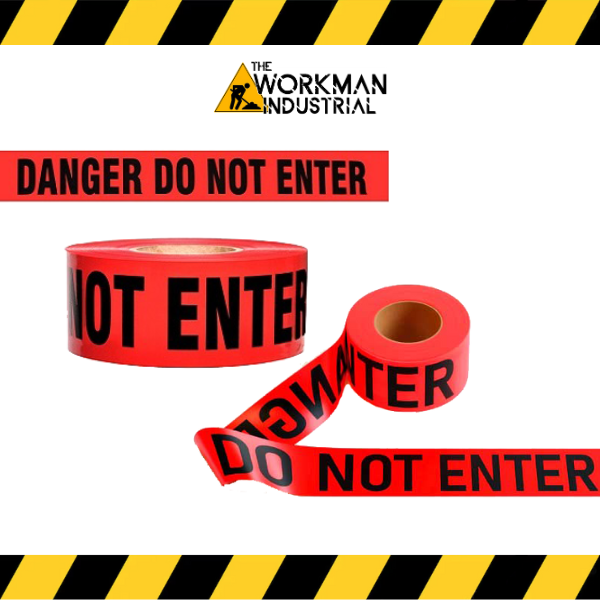 Roll of Plasticade 1000-foot red danger tape.


