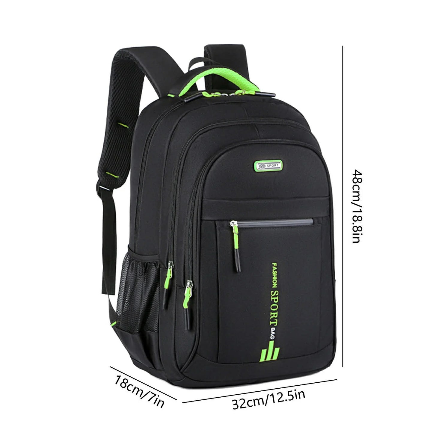 Fashion Sport Bag Pack Black and Green